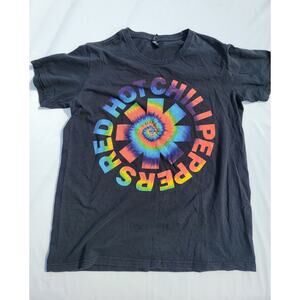 Red Hot Chili Peppers T-Shirt Tie Dye Size L Black Graphic Music Rock Band